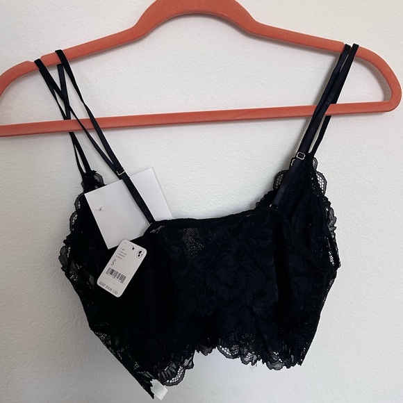Free People 2 Pack Lace Longline Bralette in Black Combo Sz. S NWT Boho Festival - Picture 11 of 11